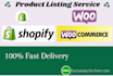 add product listing on your shopify and woo commerce store