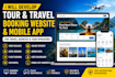 develop a tour travel booking website, app, and landing page