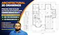 do 2d floor plans, architectural drawings, blueprint in autocad