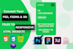convert PSD to HTML, figma to HTML responsive bootstrap 5