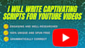 write captivating scripts for youtube video