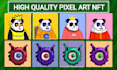 create 2d,pixelated nft art and cartoon character 1k,5k,100k