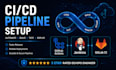 set up cicd pipeline using github actions jenkins or gitlab