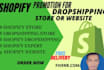 create one product shopify store, dropshipping website