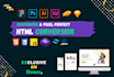 convert figma PSD xd sketch to HTML with responsive CSS bootstrap and tailwind