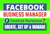 create complete facebook business manager and page setup