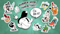 draw retro cartoon ilustration in 30s rubberhose  style