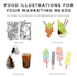 illustrate food for your marketing needs