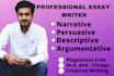 write a narrative essay,descriptive essay, persuasive essay, argumentative essay