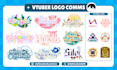 design a cute elegant futuristic vtuber logo