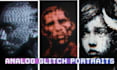 create a professional glitch portrait album cover