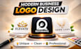 modern minimalist logo design, with complete branding kit and brand identity