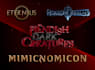 make 3d fantasy, sci fi, rpg game logo title in dark theme