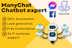 create a smart messenger chatbot, manychat bot, using manychat