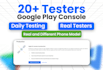 provide google play testers, 12 or 20 testers for play store and publish