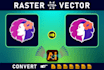 manually trace logo image or graphics, convert to vector file within 2 hours
