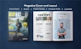 design magazine, covers and company profiles with creative graphics