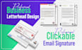 do letterhead, invoice, and email signature