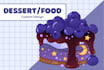 draw food, desset, cake illustration in my cute style