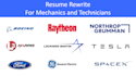 rewrite resume for mechanic or technicians