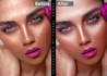 do face retouching and high beauty skin