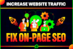 increase website traffic by complete onpage SEO optimization shopify wordpress