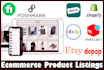 do manual product listing on poshmark, mercari, shopify, ebay, depop