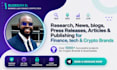 write finance, blockchain content, crypto news, web3, ai, optimize, publish
