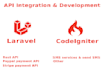 integrate and develop API in laravel or codeigniter