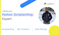 be your python scriptwriting, bot creation, and data parsing expert