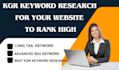 kgr keyword research for your website to rank high
