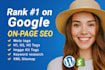 do on page SEO of wordpress and shopify, meta tags, and image alt tags