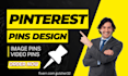 design eye catching pinterest pins for a blog post, products