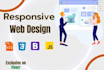 convert psd to html , sketch to html,  responsive using bootstrap5