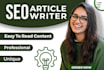 do fast SEO article, content writing and blog writing