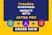 make an amazing and unique website with astra theme