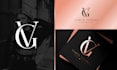 do luxury modern minimalist monogram and text initial letter logo design