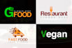 design amazing vegan, bistro, pizza, bbq, burger, food logo