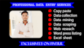 do data entry,lead generation,copy paste,web reseach