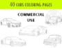 40 cars coloring pages