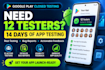 test your app for google play closed testing with real 12 testers
