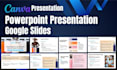 design powerpoint presentation, investor pitch deck, and canva presentation