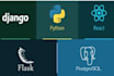 create react java script , HTML, CSS, flask, python and django websites
