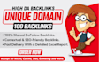 make 100 unique domain SEO backlinks on da100 pa100 sites