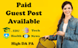 provide permanent dofollow paid guest post service available on HQ sites