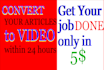 convert your blogposts or articles to video with voiceover and background music