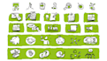 create hand drawn symbols or icon sets in custom designs