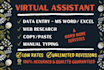 be your virtual assistant for data entry, web research and typing
