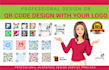 design qr code with your logo and info, social media banner