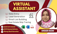 virtual assistant for real estate data entry, lead generation, email marketing